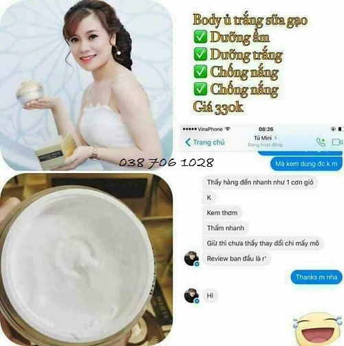 giá bán body sữa gạo princess white