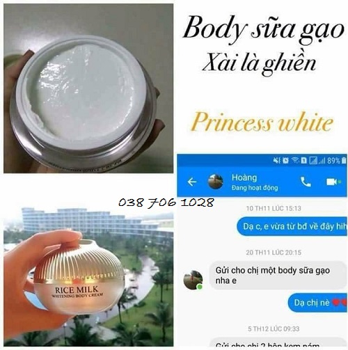 review body sữa gạo princess white tốt không